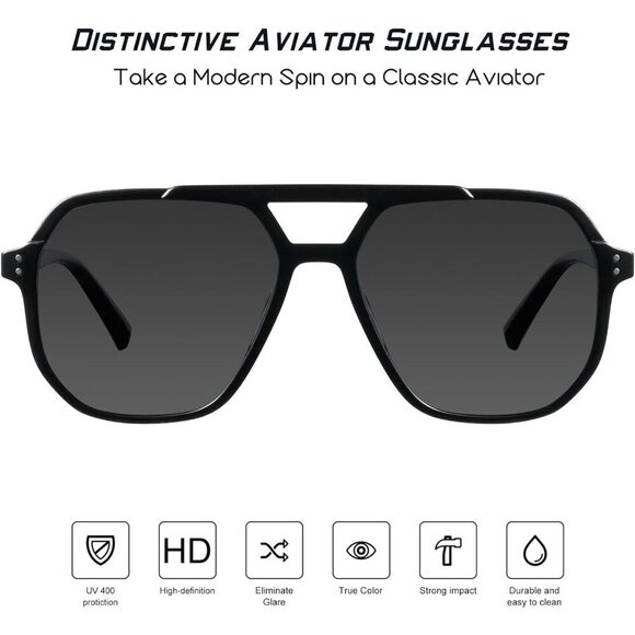 Oversized Aviator Sunglasses Polarized UV Protection Men Women Outdoors main image 2